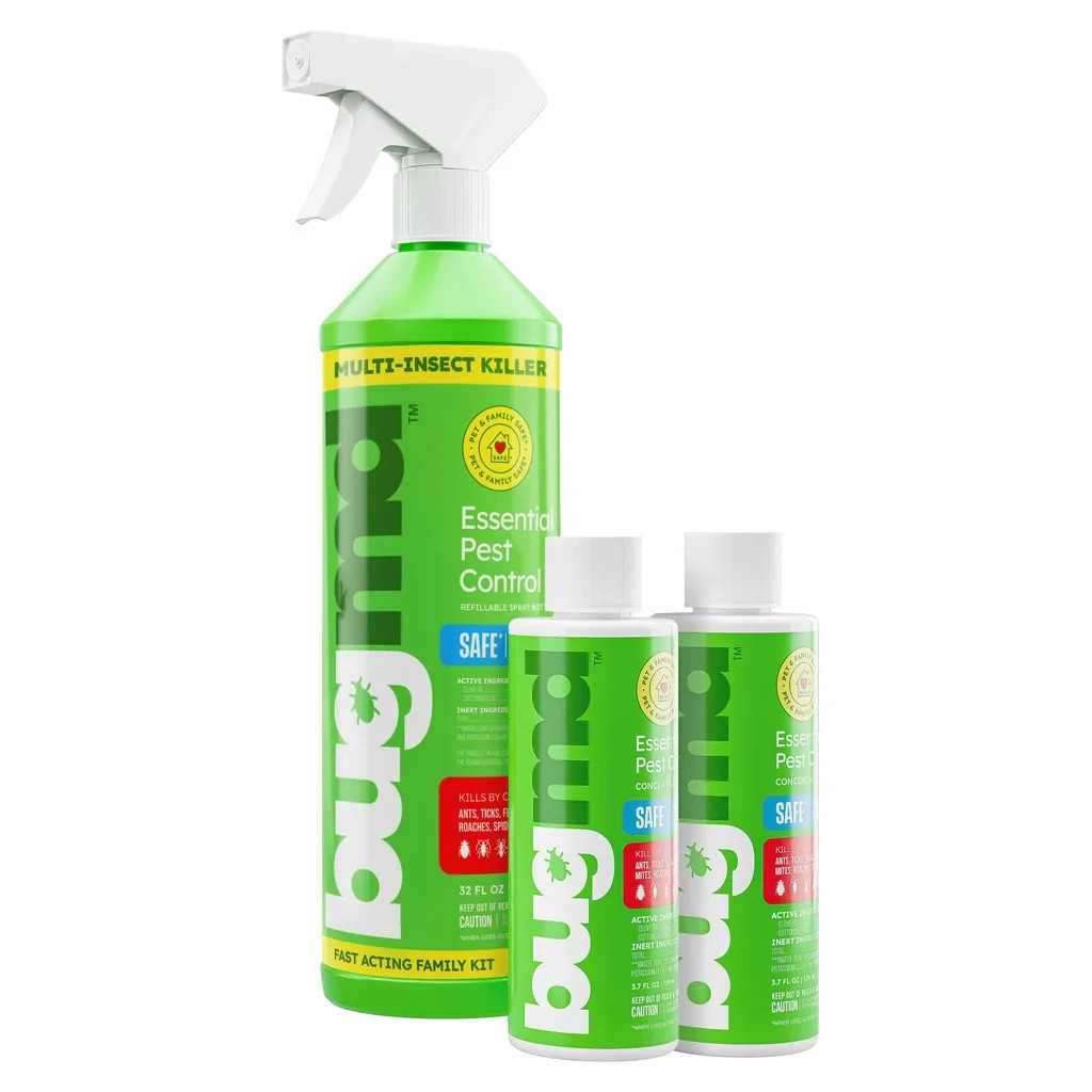 Bugmd PEST CONTROL Essential Oil Spray Kit for Home 32oz Bottle + 2 Concentrates