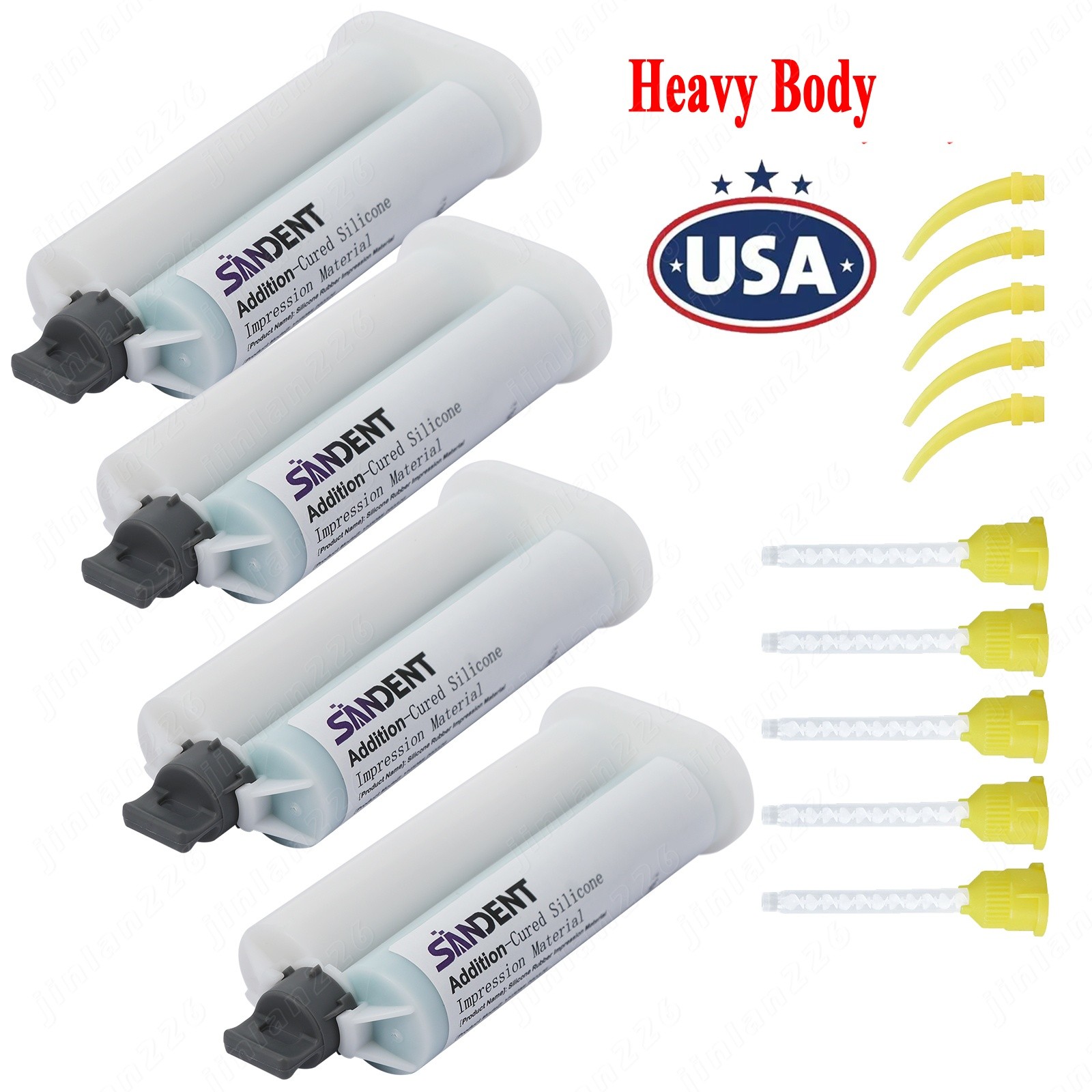 VPS Impression Material, Heavy Body, Fast Set, 4 x 50 ml Cartridges