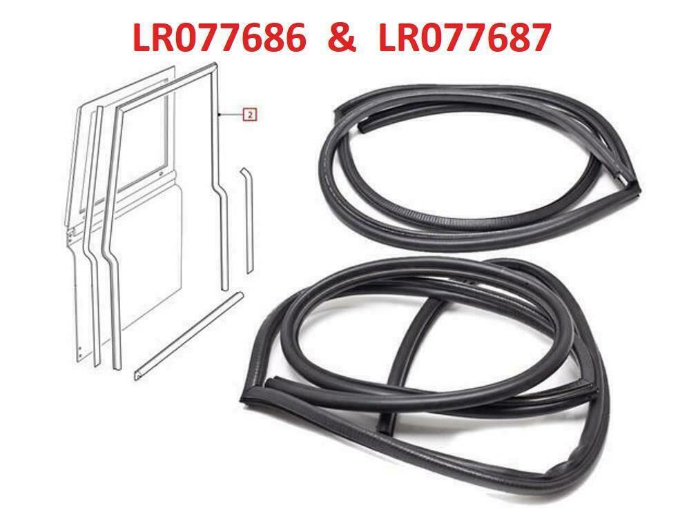Pair Front Rubber LHS & RHS Door Weather Seals for Land Rover Defender New