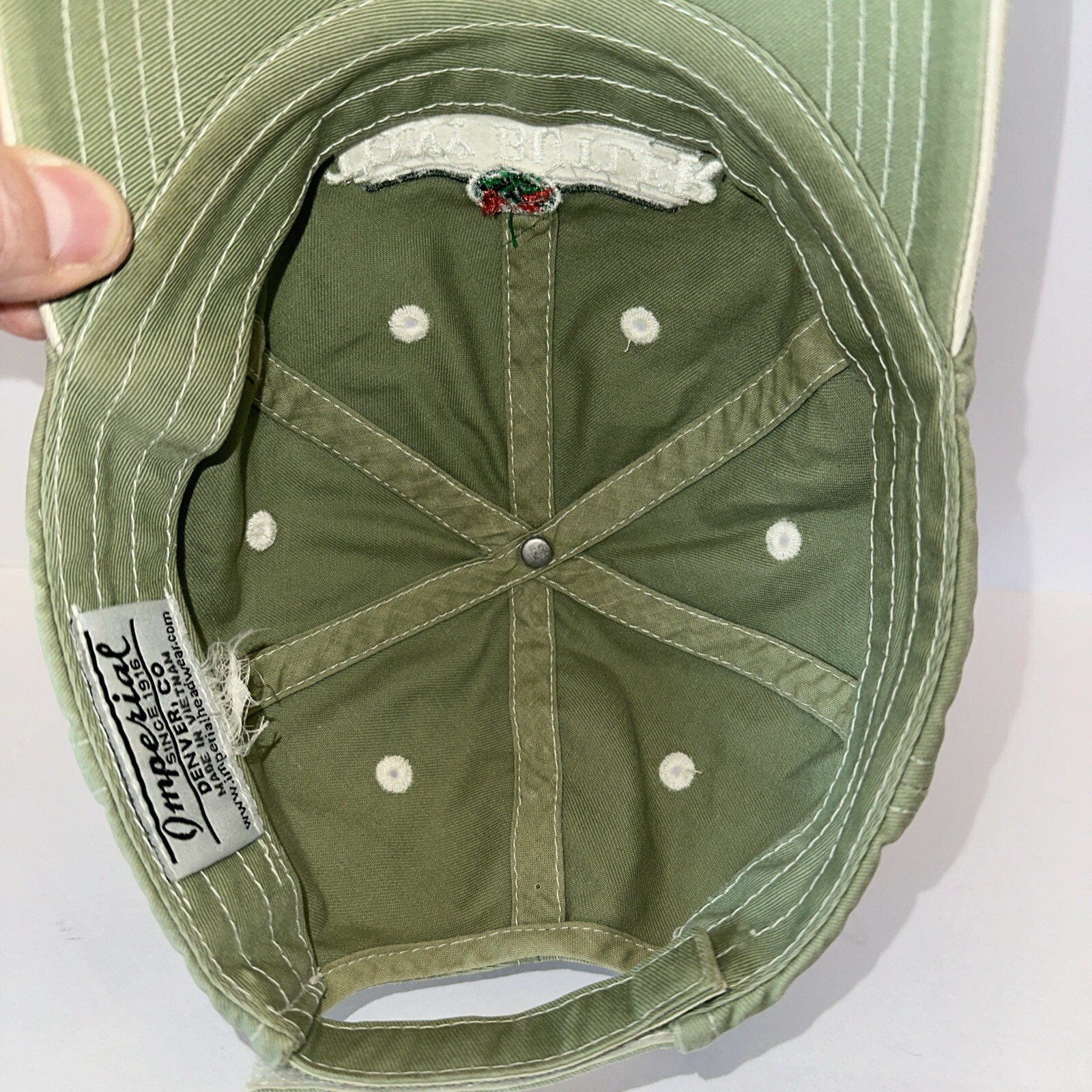 Tony Butler Golf Course Green with White Hat Cap Hook Loop Cotton Imperial