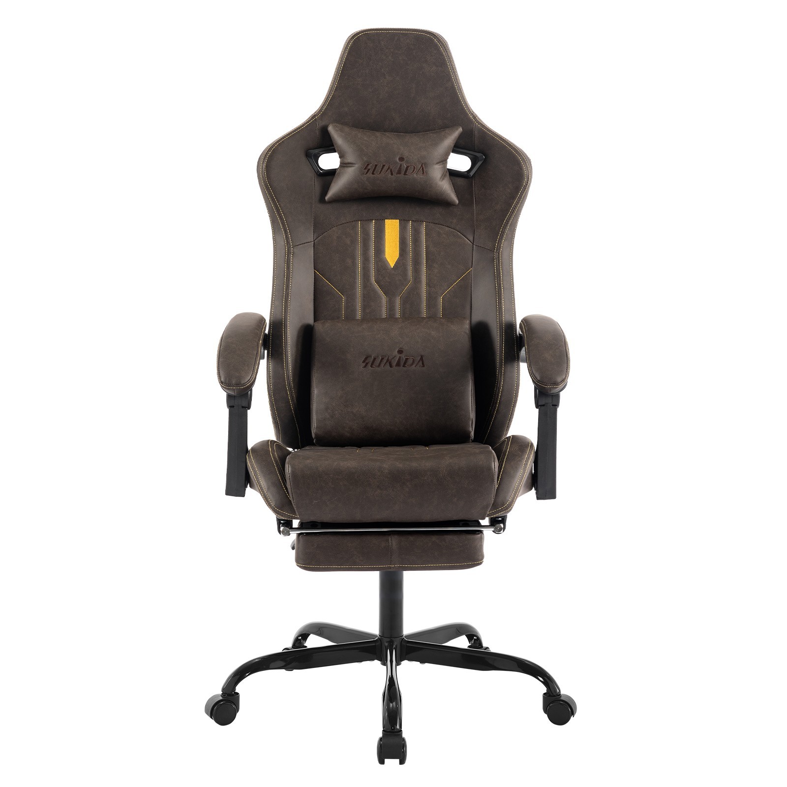 Gaming Chair with Footrest Ergonomic Computer Chair Massage Lumbar Cushion