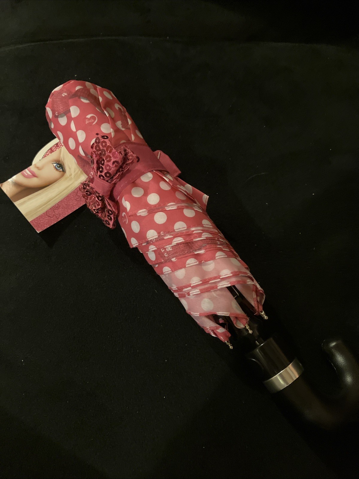 Barbie Folding Polka Dots Bow Adult  Umbrella