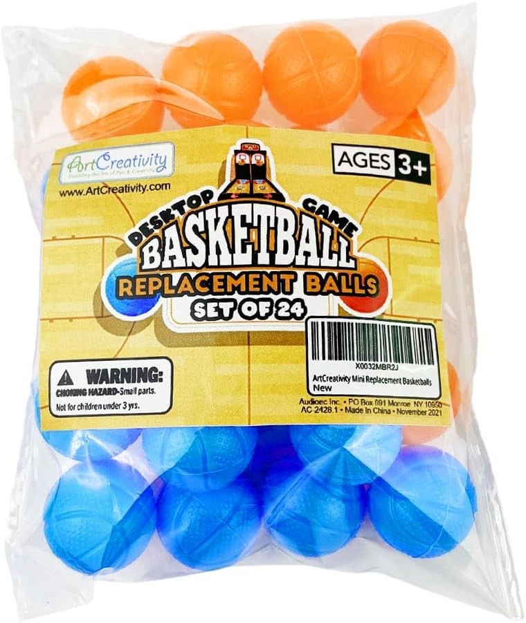 Mini Basketball Tabletop Game with 20 Mini Balls or 24 Replacement Balls, 2-P...