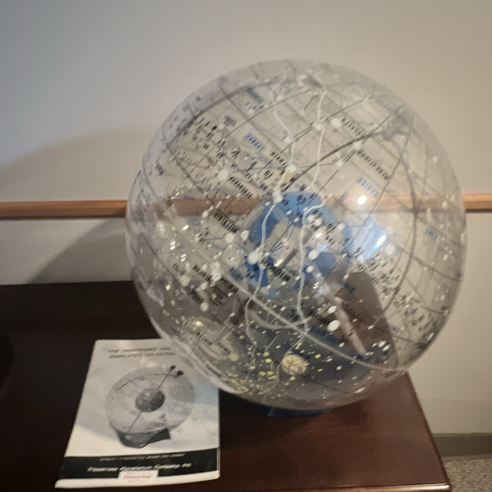 Trippensee Transparent Simplified Celestial Globe Clear Plastic Tabletop w/ Base