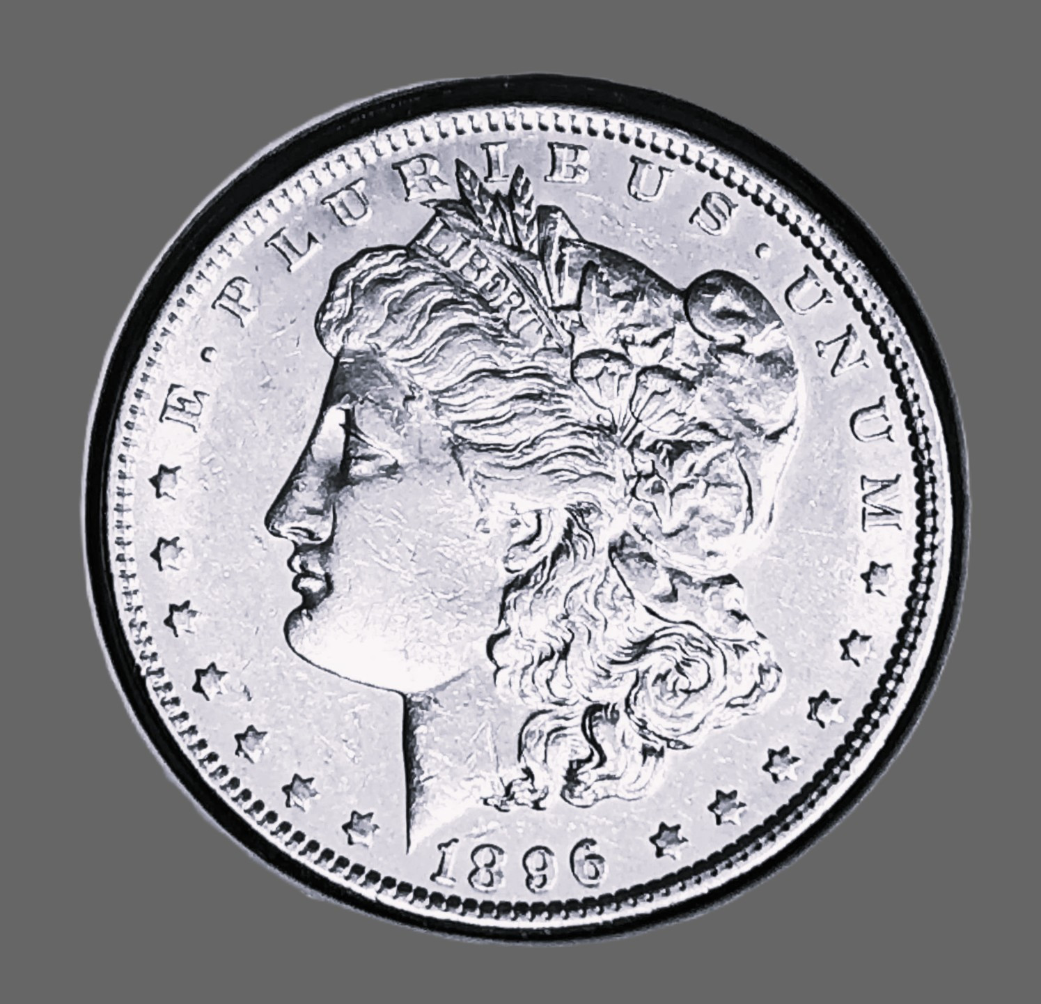 1896  MORGAN SILVER DOLLAR  $1  PHILADELPHIA MINT 90%  SILVER COIN /  EX DETAILS