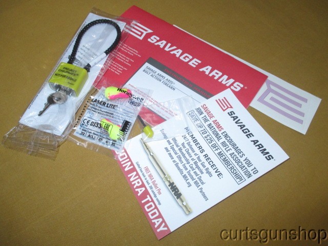 Savage Axis Bolt Action Rifle Manual, Lock, Paperwork Package