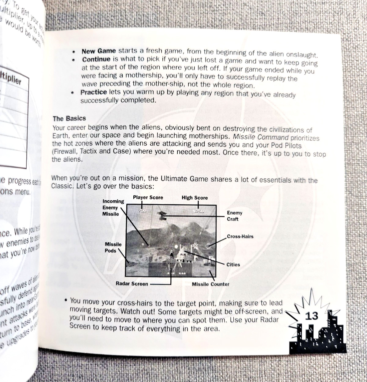 Missile Command Instruction Booklet - Manual Only - PlayStation (PS One)