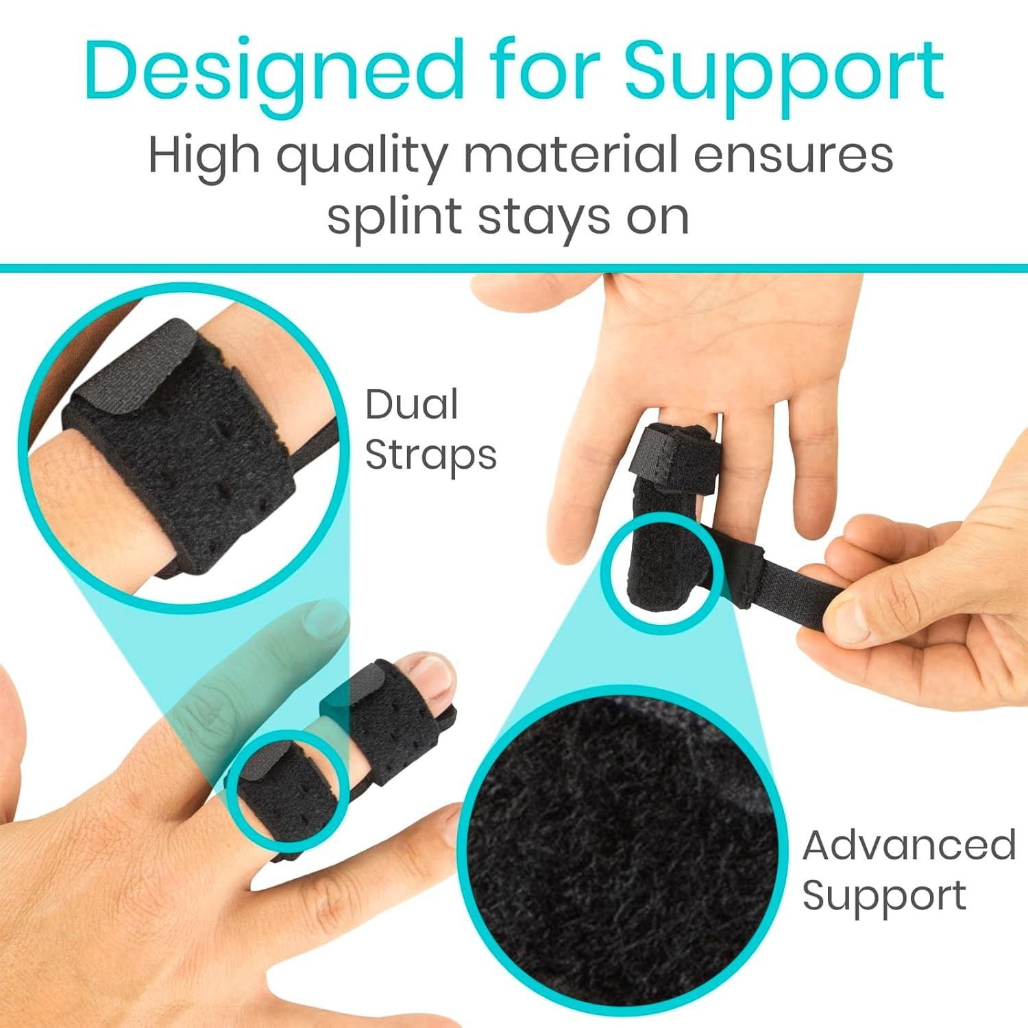 Vive Finger Splint (2 Pack) - Universal Finger Straightener - Broken and Trigger