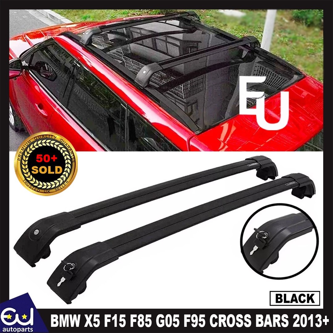 FOR BMW X5 F15 F85 G05 F95 LOCKABLE ALUMINIUM CROSS BARS ROOF RACK 75 KG 2013+