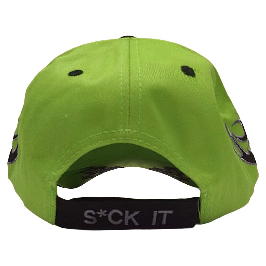 DX Flames Green and Black Baseball Hat