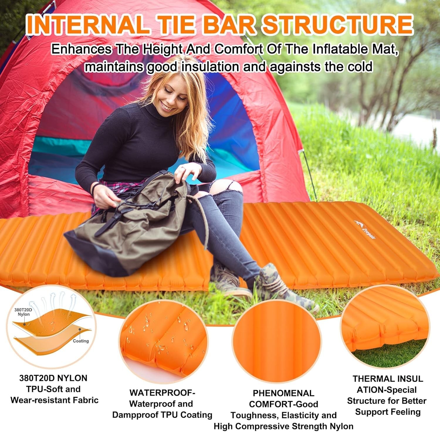 Portable Waterproof Sleeping Pad with Compression Bag - Perfect for Backpacking