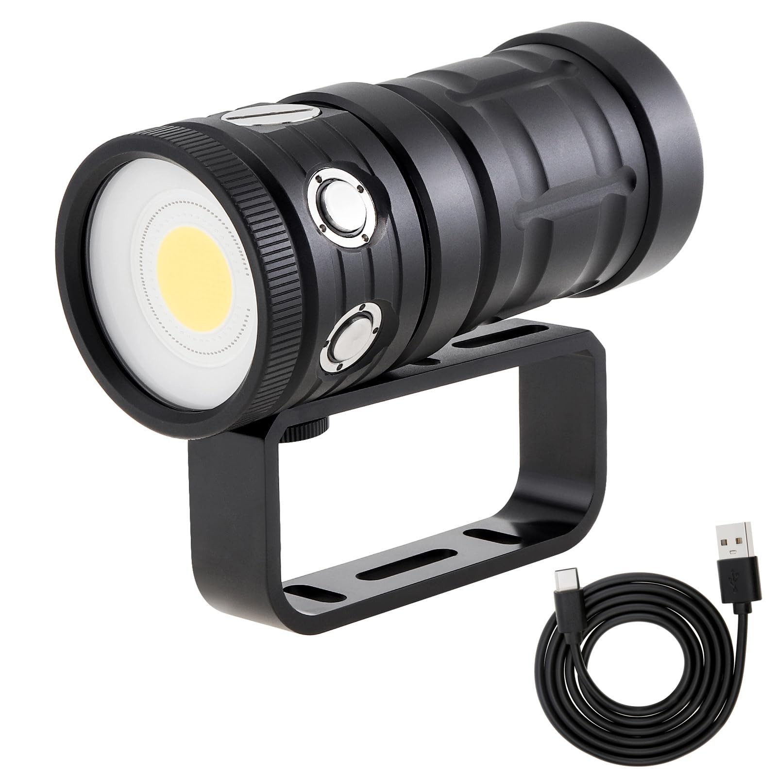 SecurityIng DF14 18000 Lumen Diving Flashlight, 100m Underwater Video Light, ...