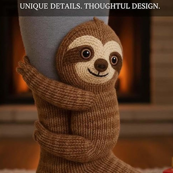 3D Sloth Cute Animals Socks Knitted Animals Warm Cozy Unisex Funny Xmas Gifts US