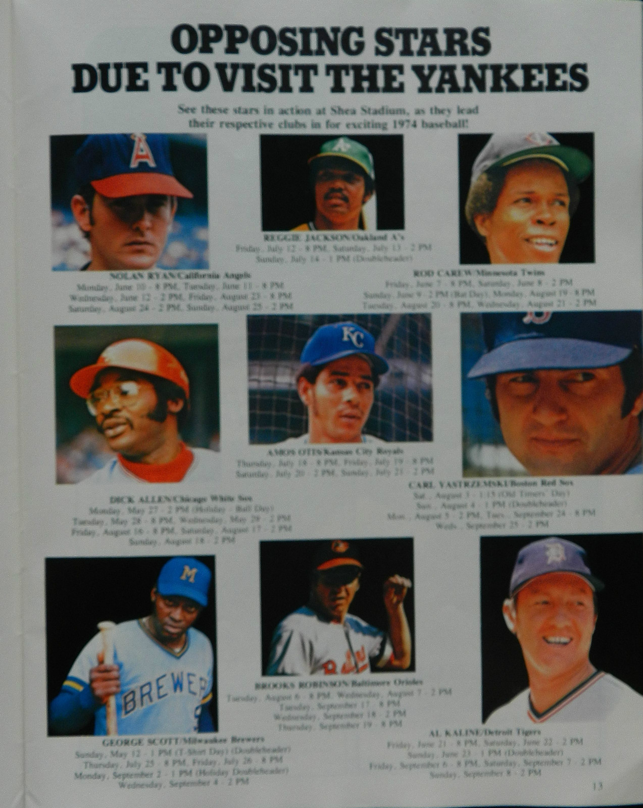 1974 NEW YORK YANKEES SCOREBOOK & OFFICIAL MAGAZINE