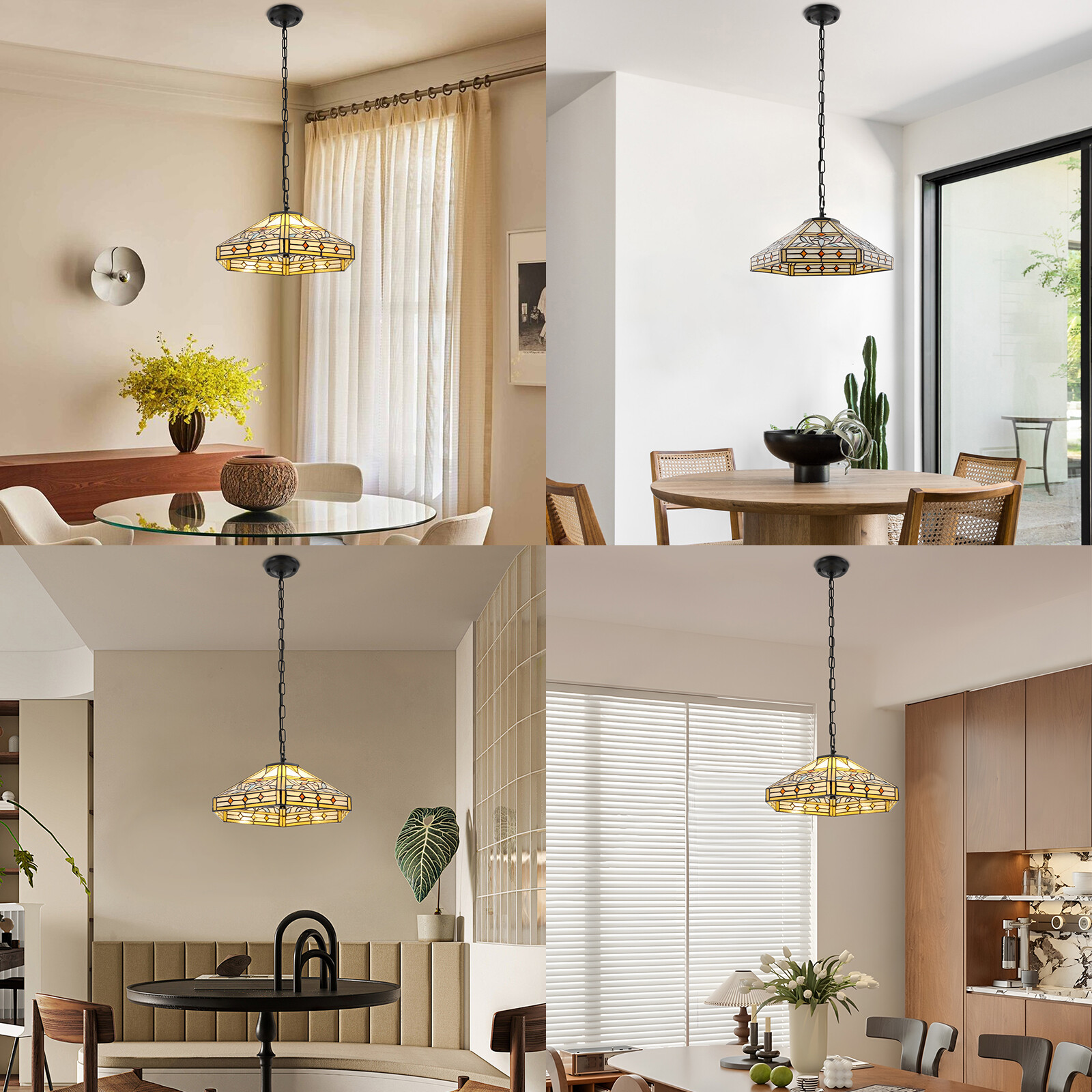 Pendant Light - 2-Light Iron & Glass, Ceiling Mount, Adjustable Height 5-60cm