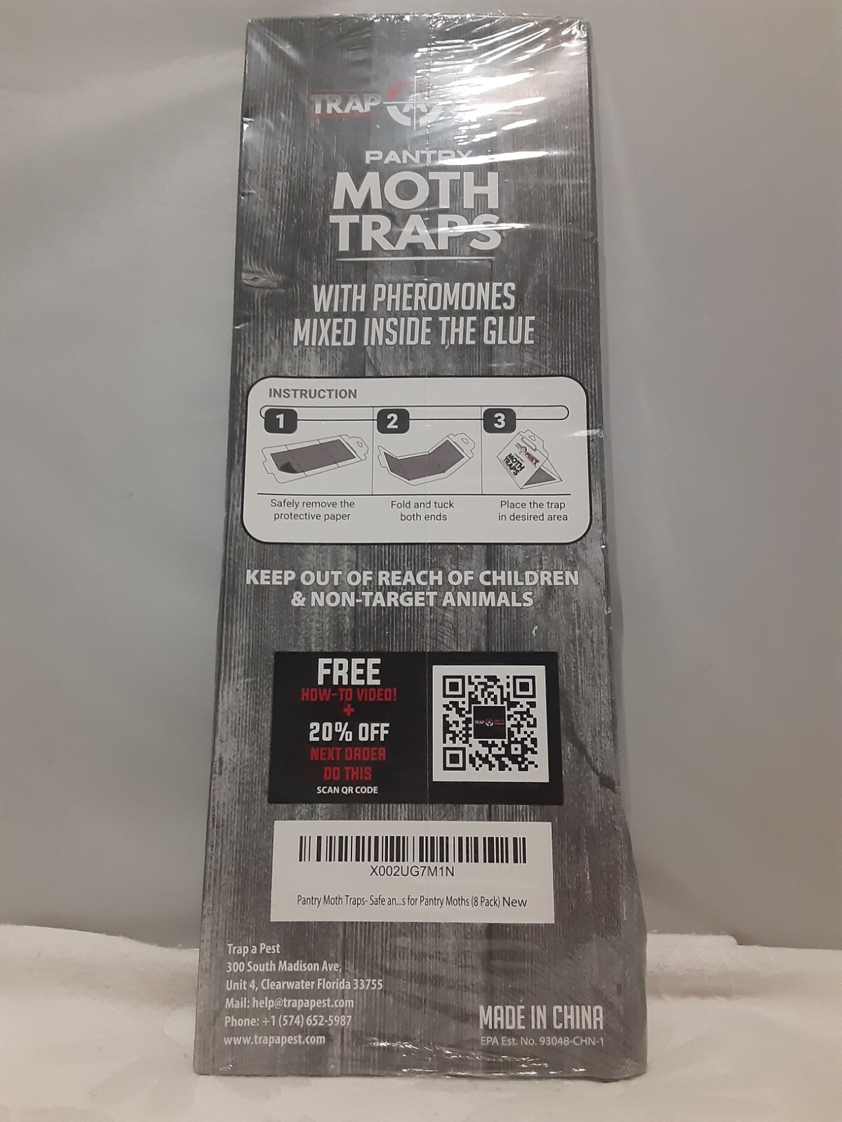 Trap A Pest Pantry Moth Non Toxic Pkg 8 Eco Friendly Phermones Mixed In Glue