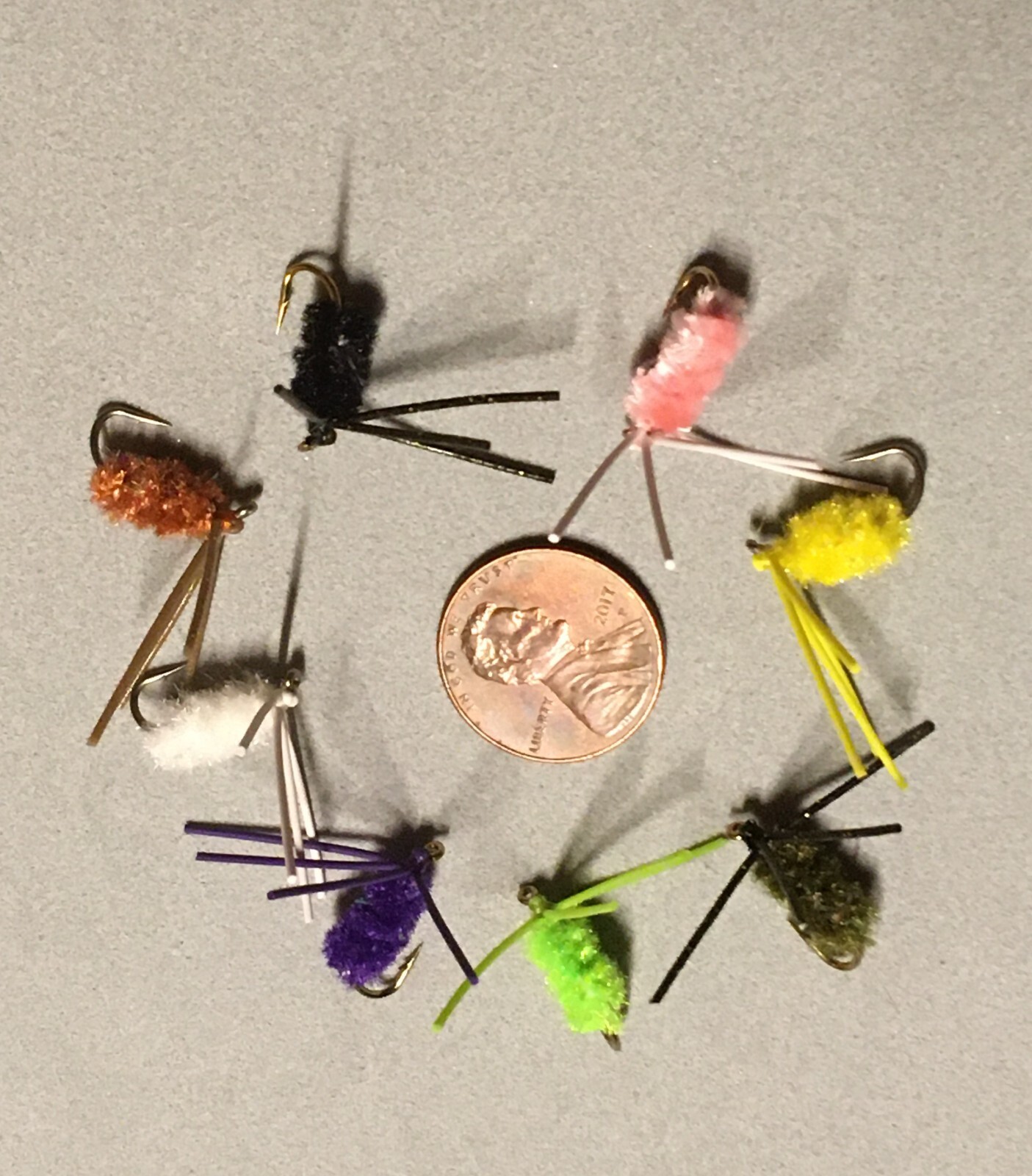 BULLY SPIDERS EIGHT COLORS SIZE 10 HOOKS BLUEGILL 2 FLIES PER AUCTION  WET FLY