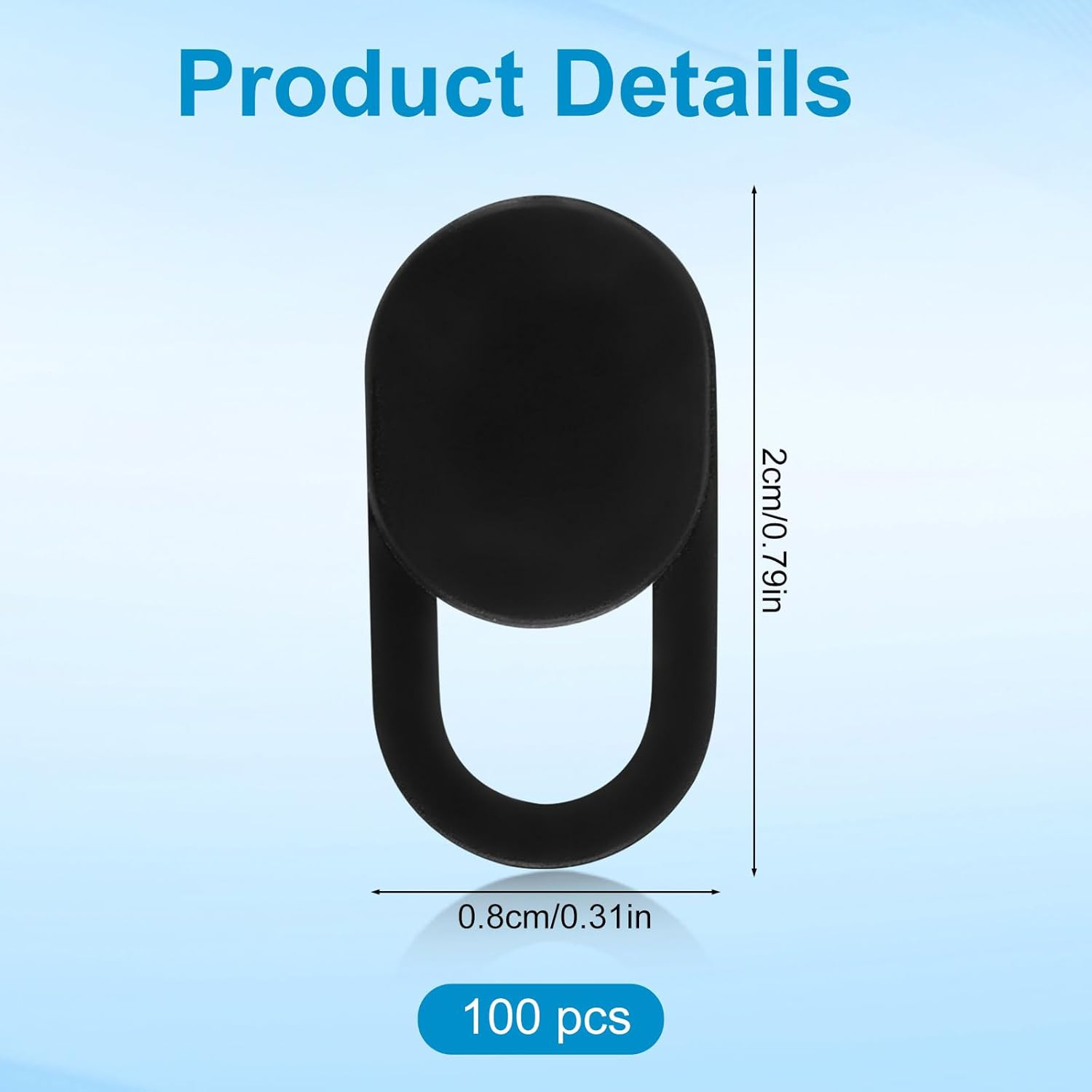 50pcs Laptop Camera Covers Black Ultra-Thin Front Webcam