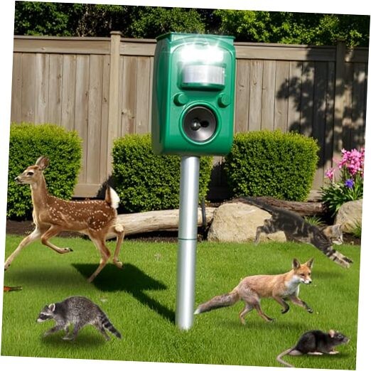 Solar Ultrasonic Animal Repellent Outdoor, Motion Activated Cat Dog Deer 1