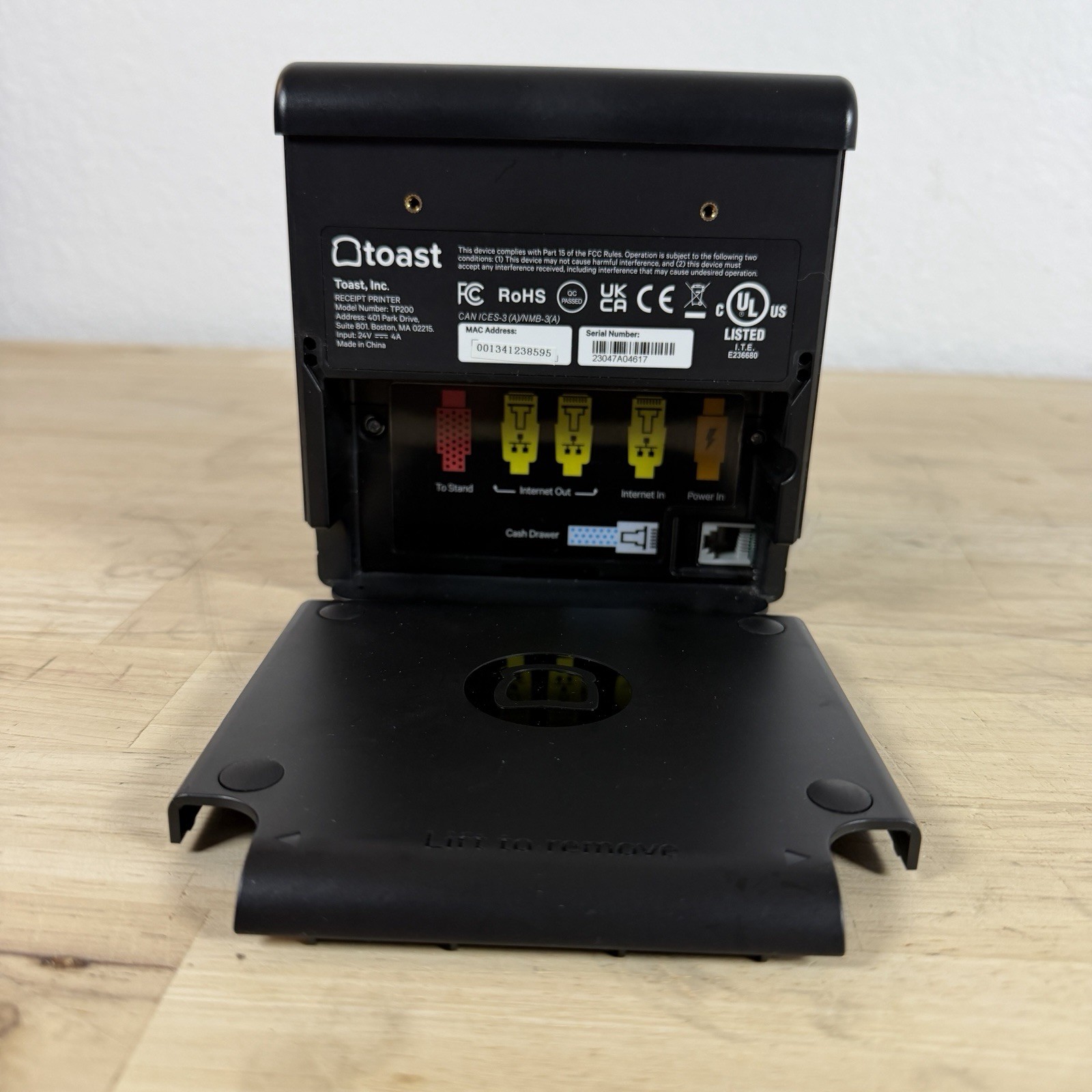 Toast Flex TP200 POS Thermal Receipt Printer Tested Working with Wall Mounts