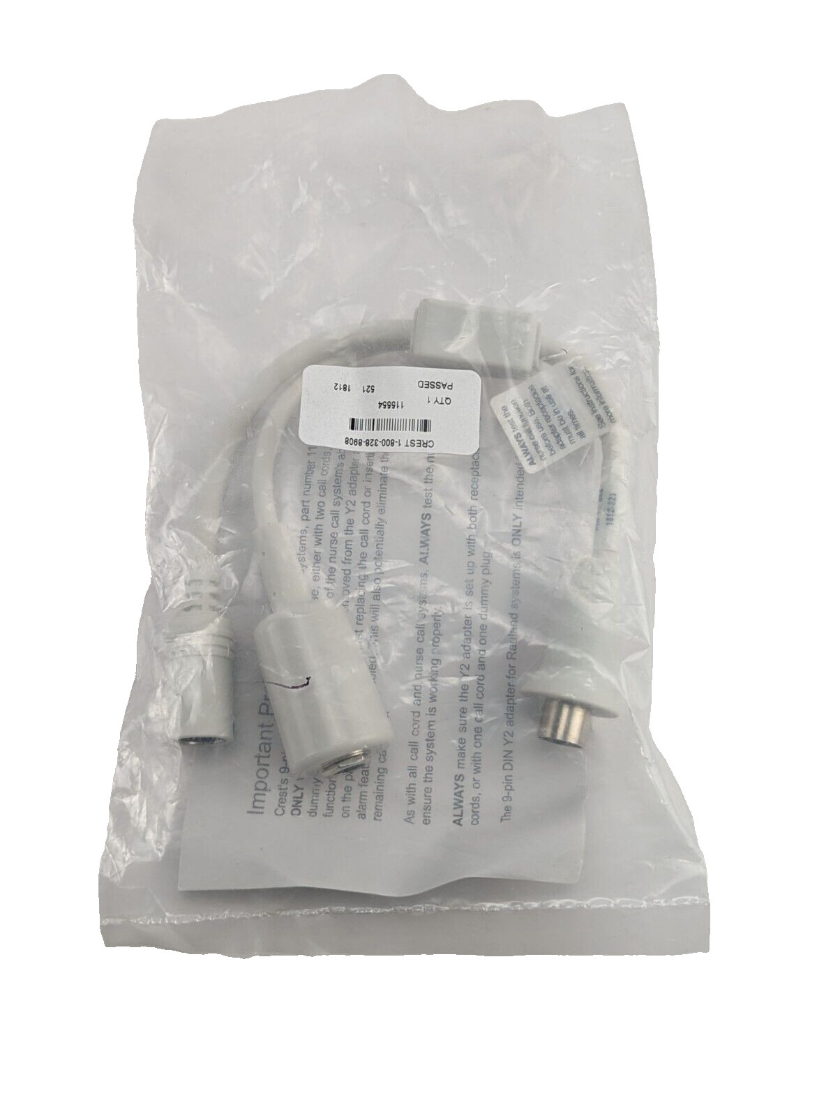CREST HEALTHCARE TYPE Y2 ADAPTER FOR RAULAND RESPONDER 5 *NEW*