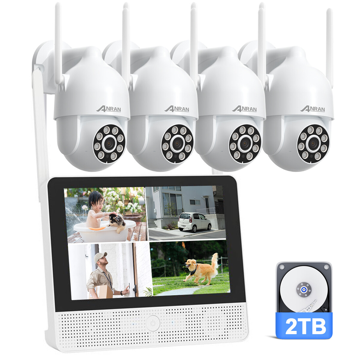 ANRAN 5MP Security Camera System Outdoor Wireless Home Audio 8CH NVR Kit 2TB HDD
