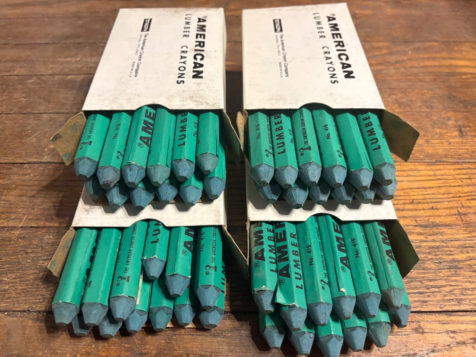 Lot Of 4 Dozen Dixon American Lumber Crayons 48 Pieces Green