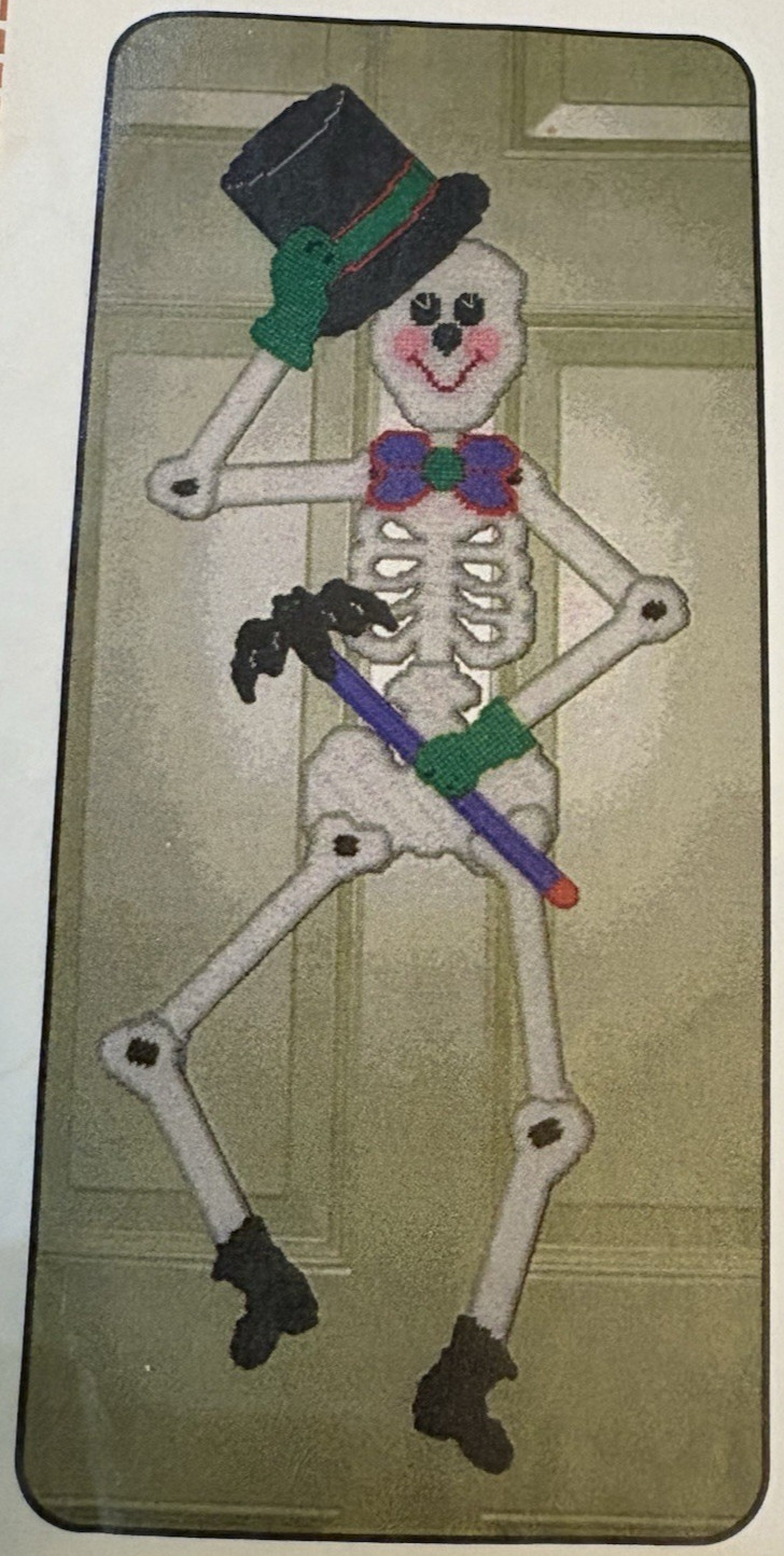 Vtg Rare J & L Craft Designs Inc TEMPTATIONS Mr. Bones Ndlpt '97 Pattern +canvas