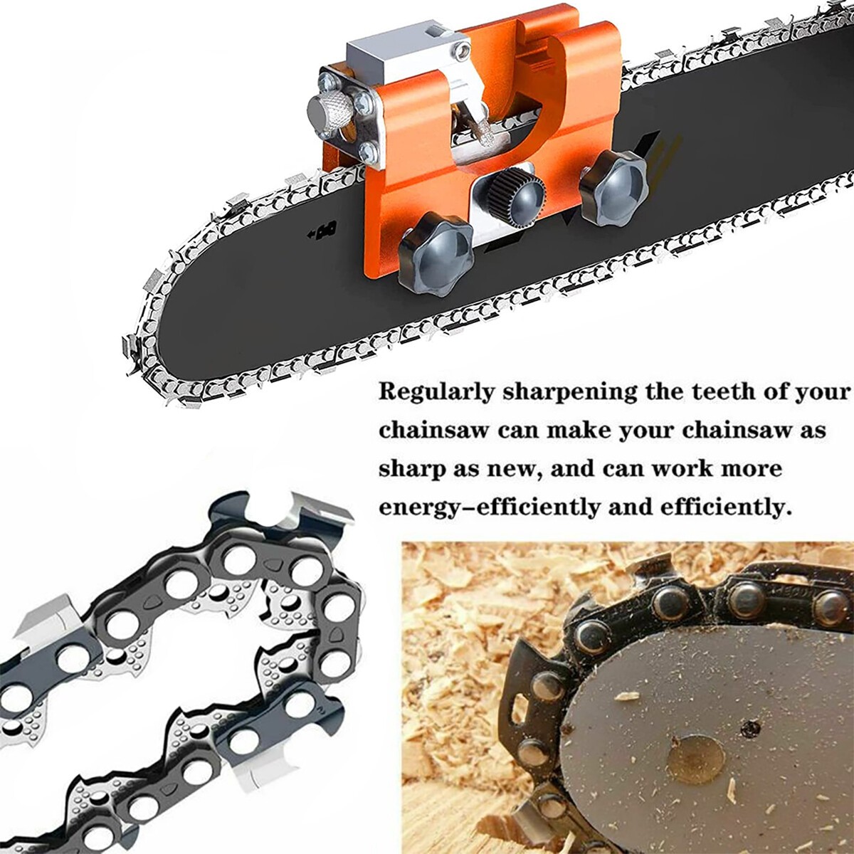 Chainsaw Chain Sharpening Jig Portable Hand Crank Sharpener Tool Set