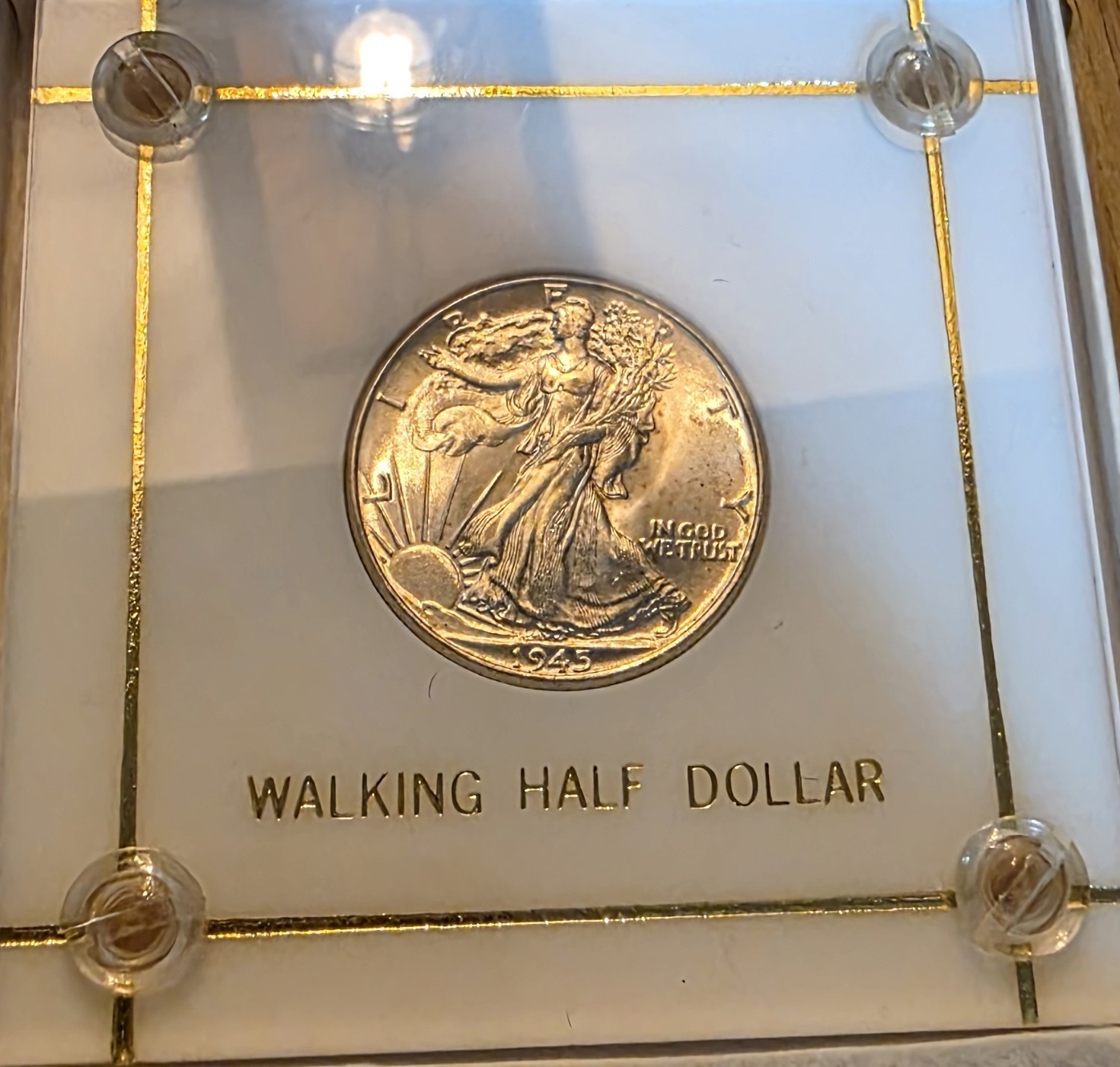 1945 Walking Liberty In Capital Plastic Holder With Box