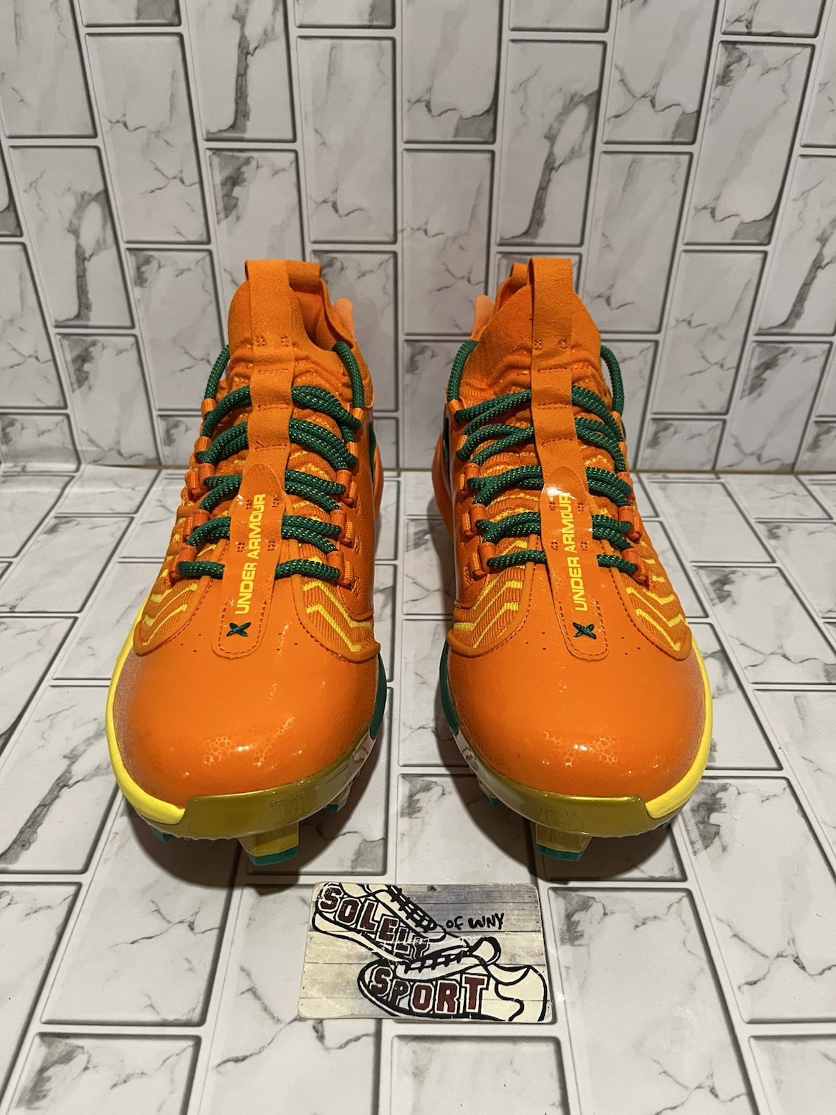 New UA Bryce Harper 9 Pro Juice Baseball Cleats Shoes Orange Mens 3028410-800
