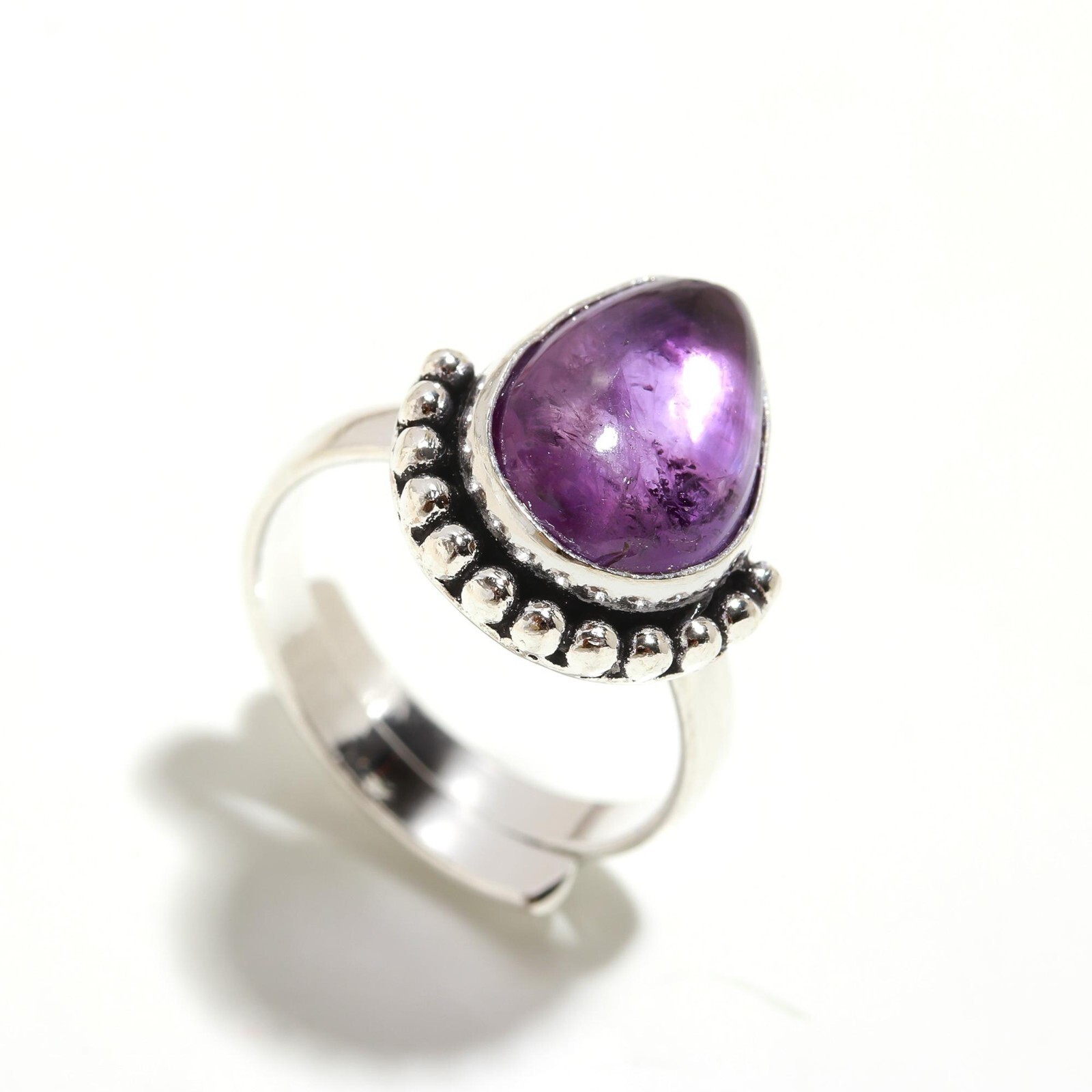 Natural Amethyst Gemstone 925 Sterling Silver Handmade Ring Jewelry Gift For Her