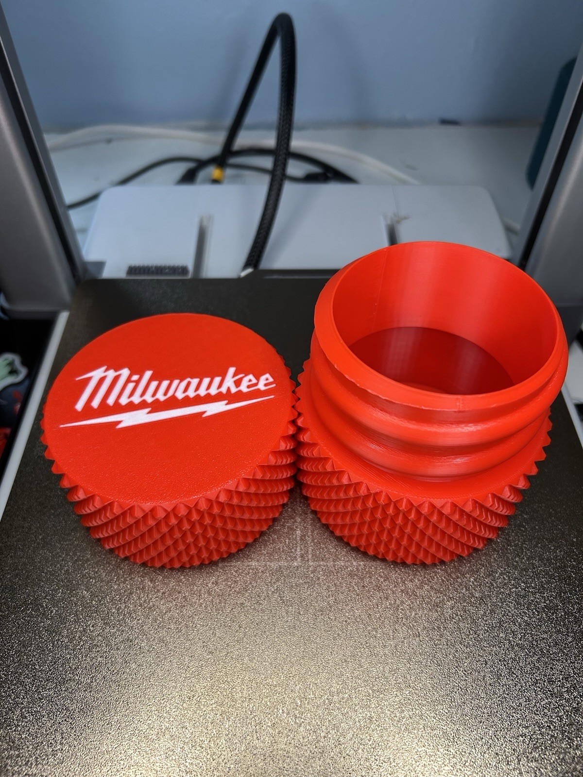 Milwaukee Container Set of 3 Sizes Threaded Screw Parts Storage 3D Printed Boxes