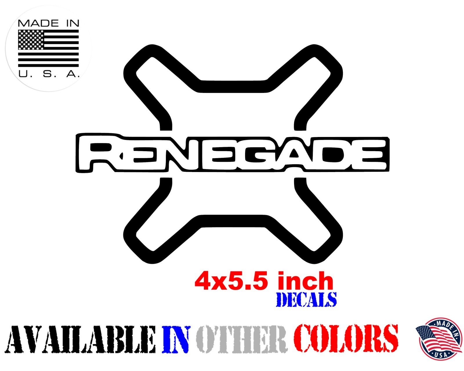 fits Jeep RENEGADE logo decals JEEP RENEGADE sport 4x4  vinyl Window stickers