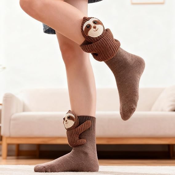3D Sloth Cute Animals Socks Knitted Animals Warm Cozy Unisex Funny Xmas Gifts US