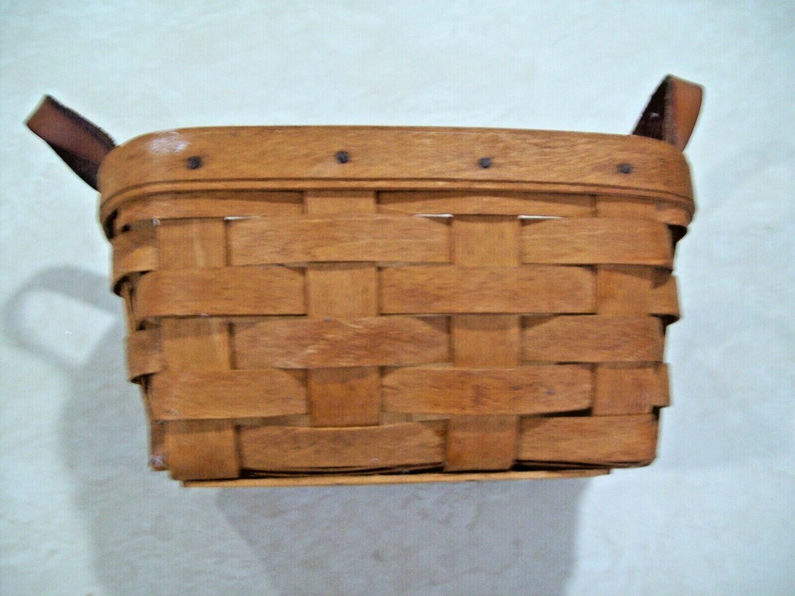 1993 Longaberger 7" x 5" Rectangular Basket Leather Handles