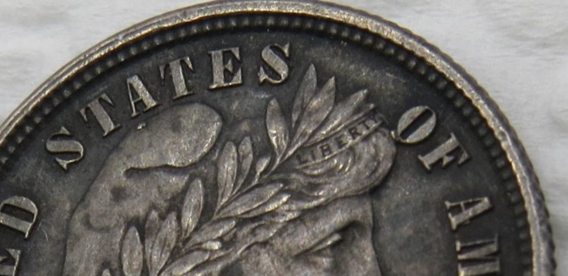 1892 P Barber Dime - AU - Beautiful Dark Toning - Sharp Strike
