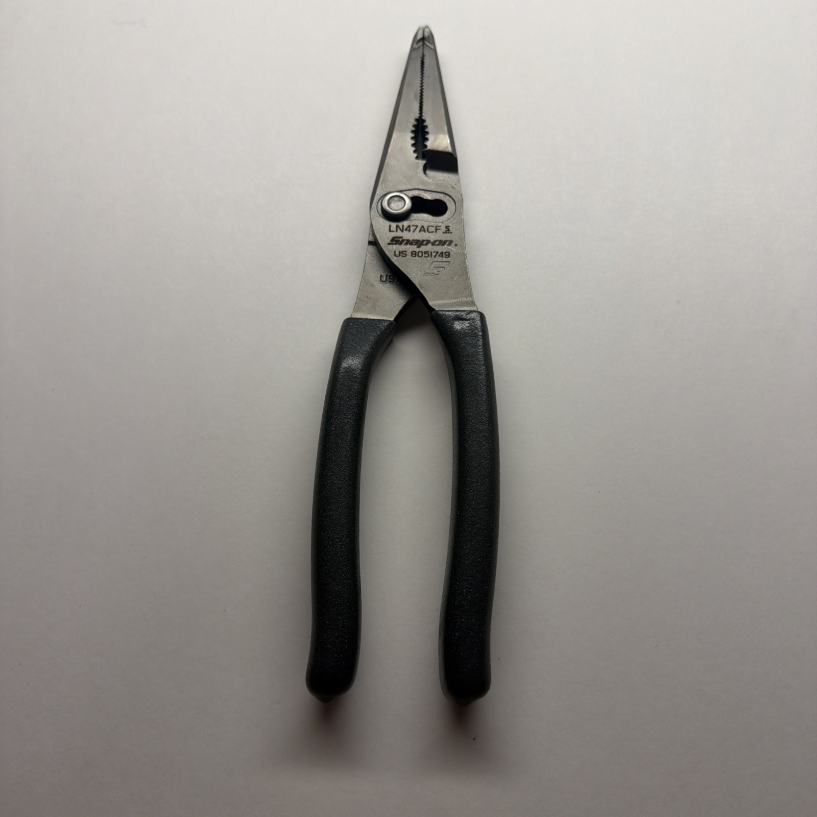 NEW SNAP ON  LN47ACF DT 9" Talon Grip Long Nose Slip Joint Pliers GREY 🇺🇸 C