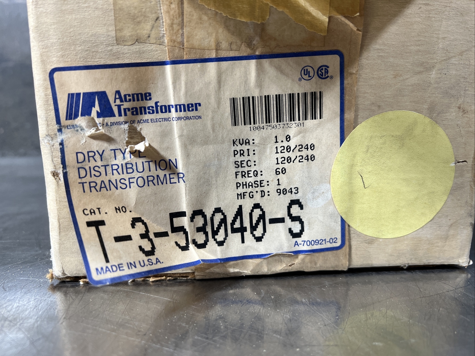 Nos Surplus ACME T-3-53040-S TRANSFORMER