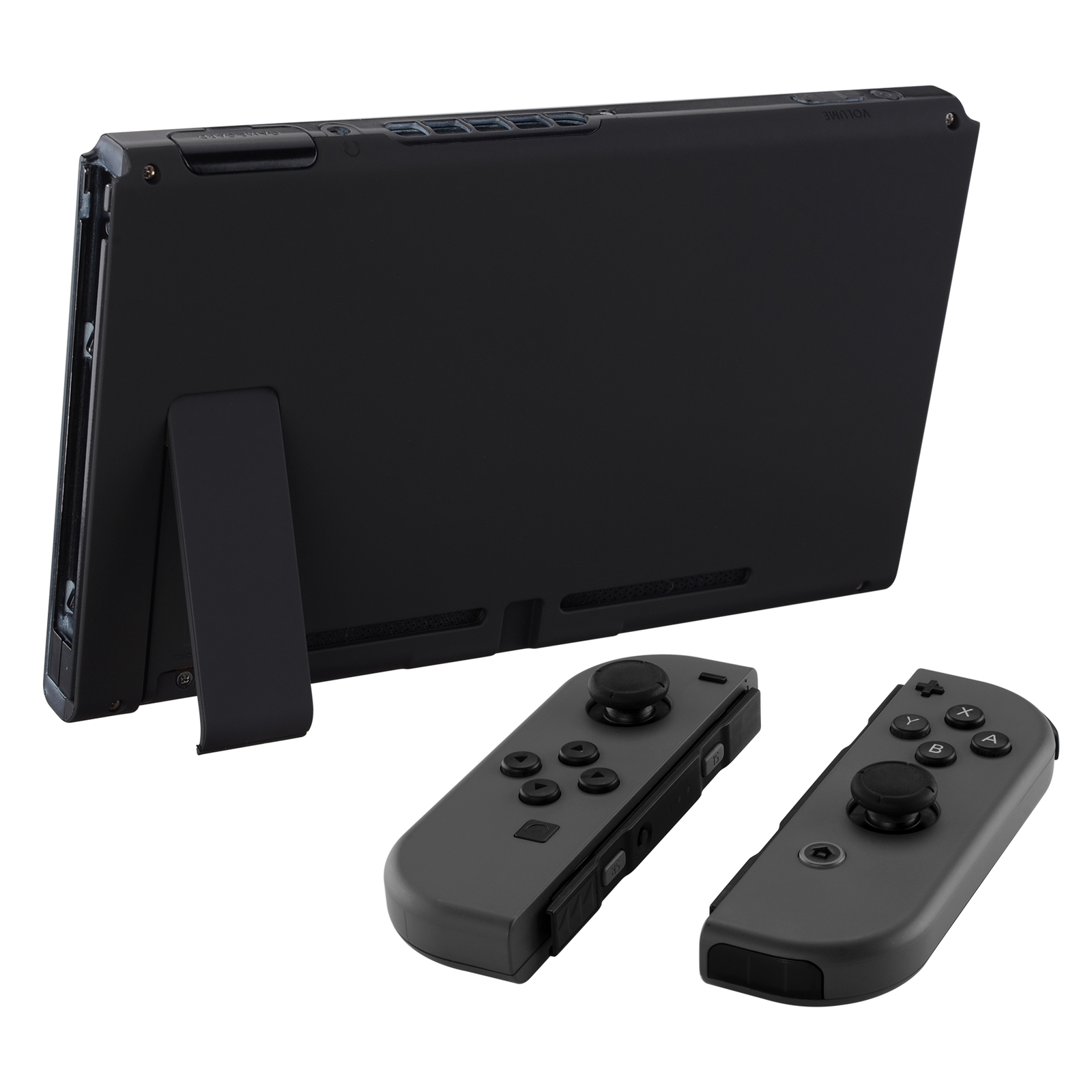 Soft Touch Black Back Plate Housing Shell for Nintendo Switch Handheld Console