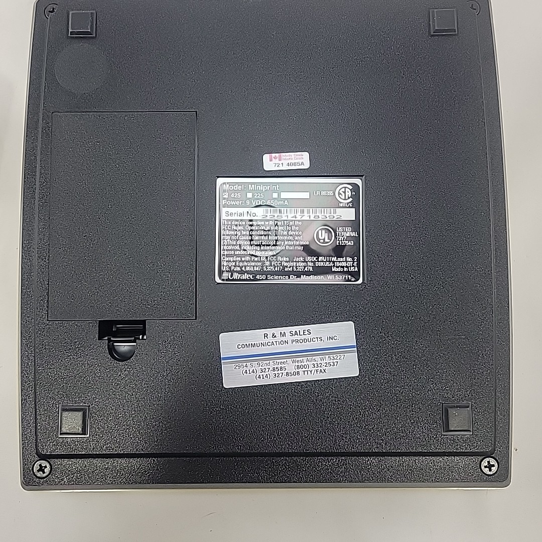 Ultratec Miniprint 425 TTY HEARING IMPAIRED DEVICE