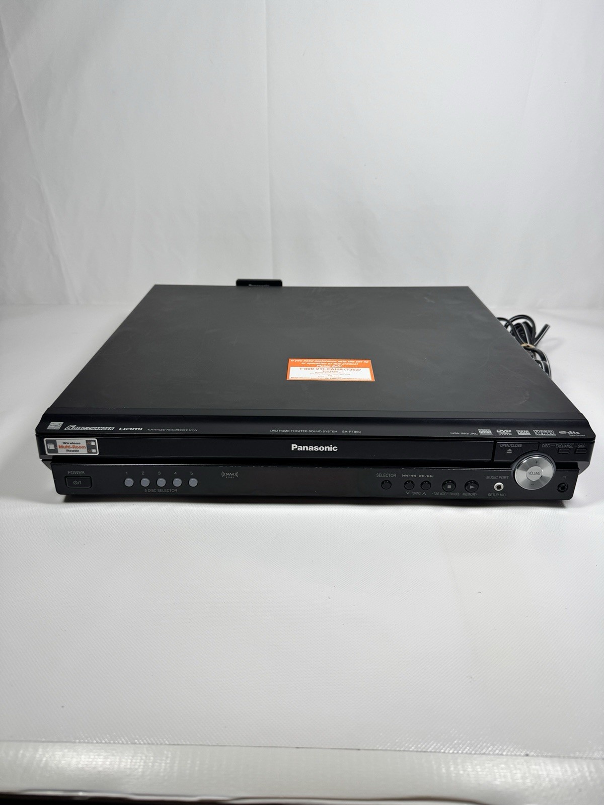 Panasonic SA-PT950 DVD Home Theater System 5 Disc Changer w/Dig. Transmitter
