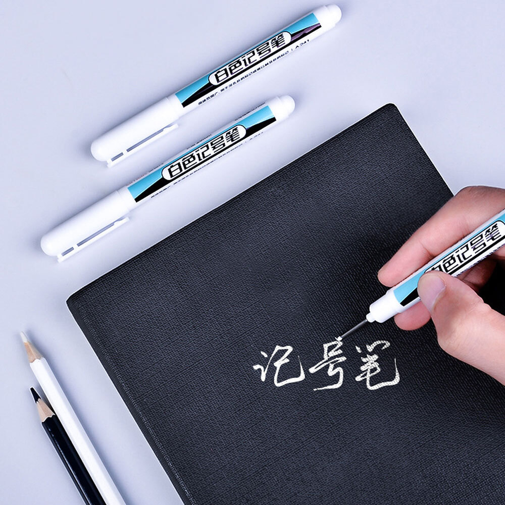 3Pcs 0.7mm White Permanent Paint Marker Pen for Rock Wood Plastic Glass Metal