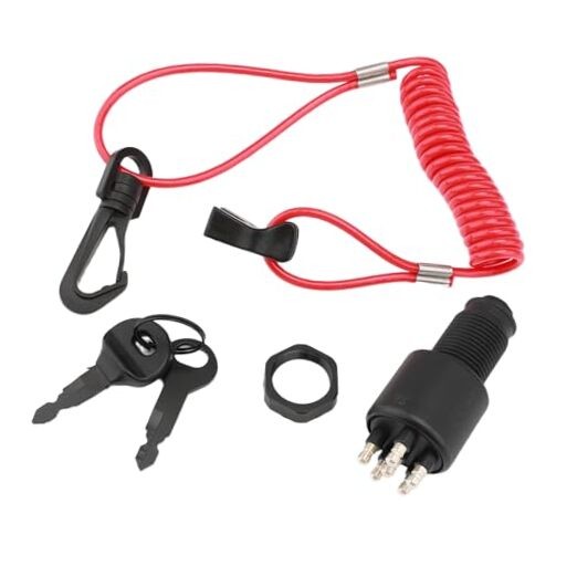 5005801 Boat Ignition Switch Key Assembly with Safety Lanyard Fits for Johnson