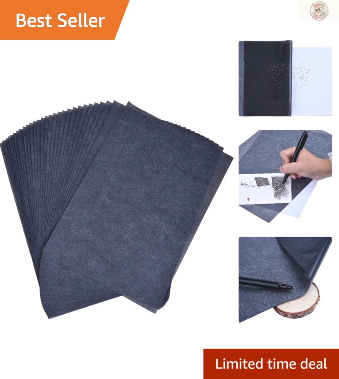 Quality Black Carbon Copy Tracing Paper - 30 Sheets, 9 x 13 Inch for All Crafts