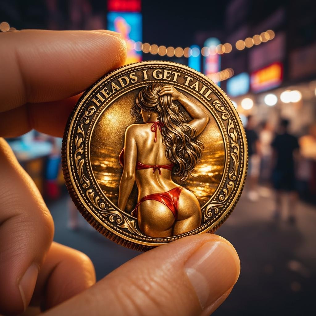 Funny Couple Decision Coin Date Night Game Replica 2D Flat Token Gift
