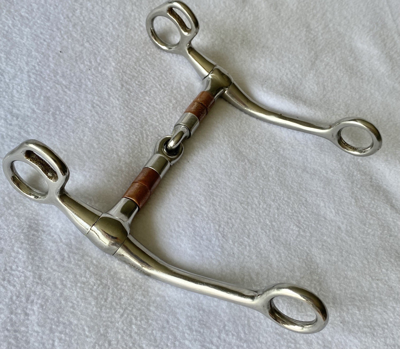 PARTRADE Medium Shank Snaffle Bit~5"Mouth~Copper & Stainless ROLLERS~Trail~Train