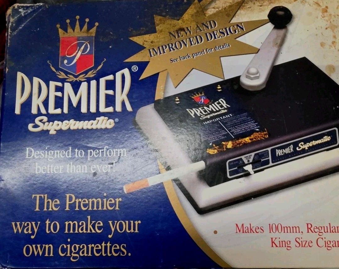 Premier Supermatic Cigarette Roller w/Orig Box & Ops Instructions Untested