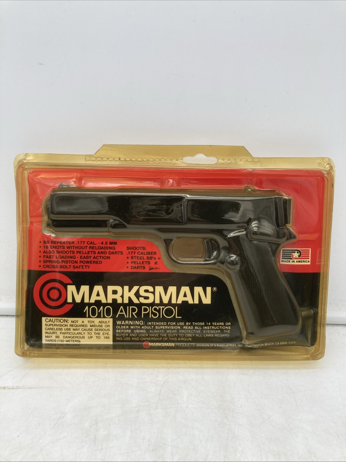 Vtg NEW Old Stock Marksman 1010 Air Pistol 4.5mm / .177 Caliber Huntington Beach