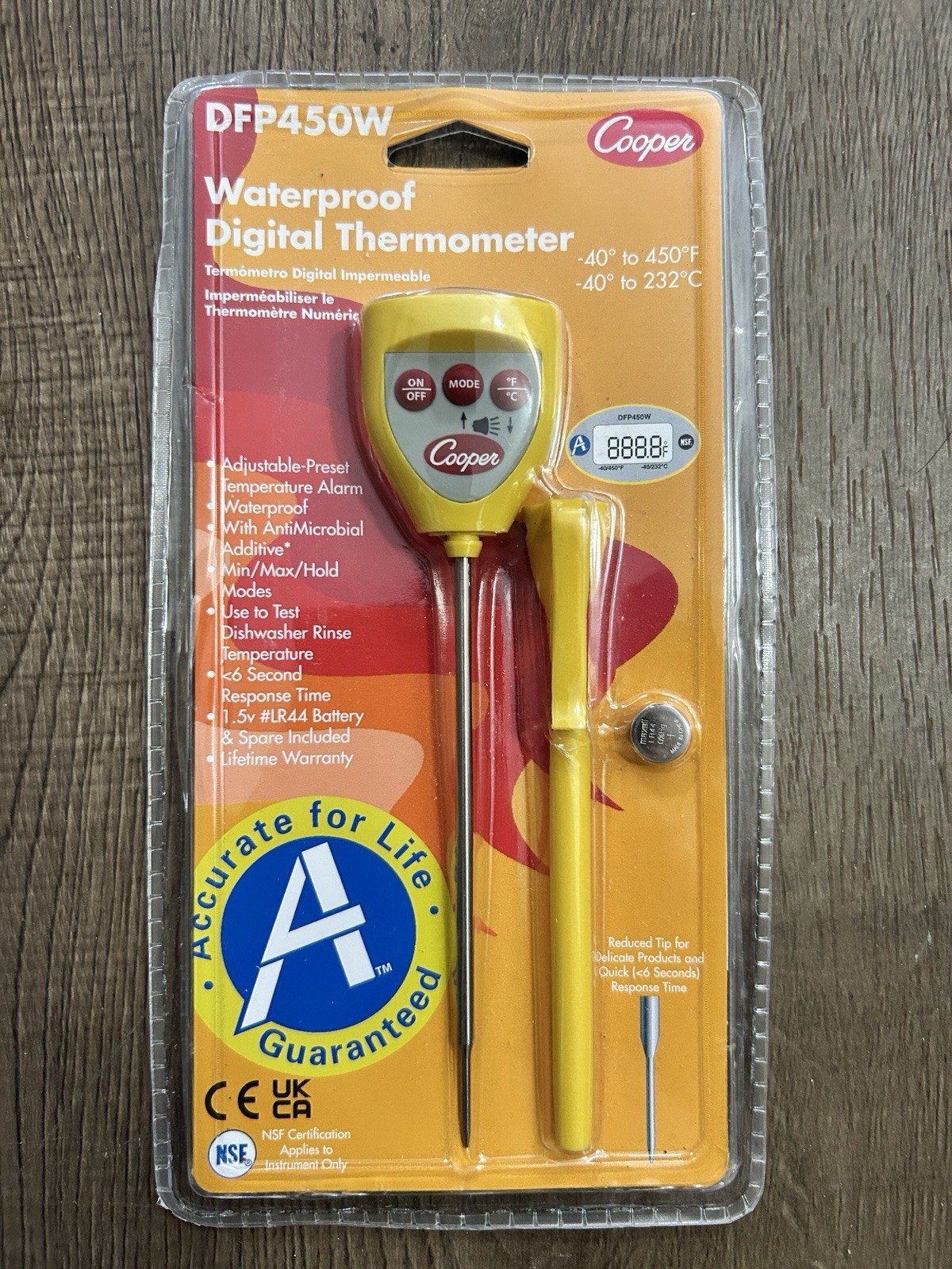 Cooper-Atkins 4 3/4" Waterproof Digital Pocket Probe / Dishwasher Thermometer